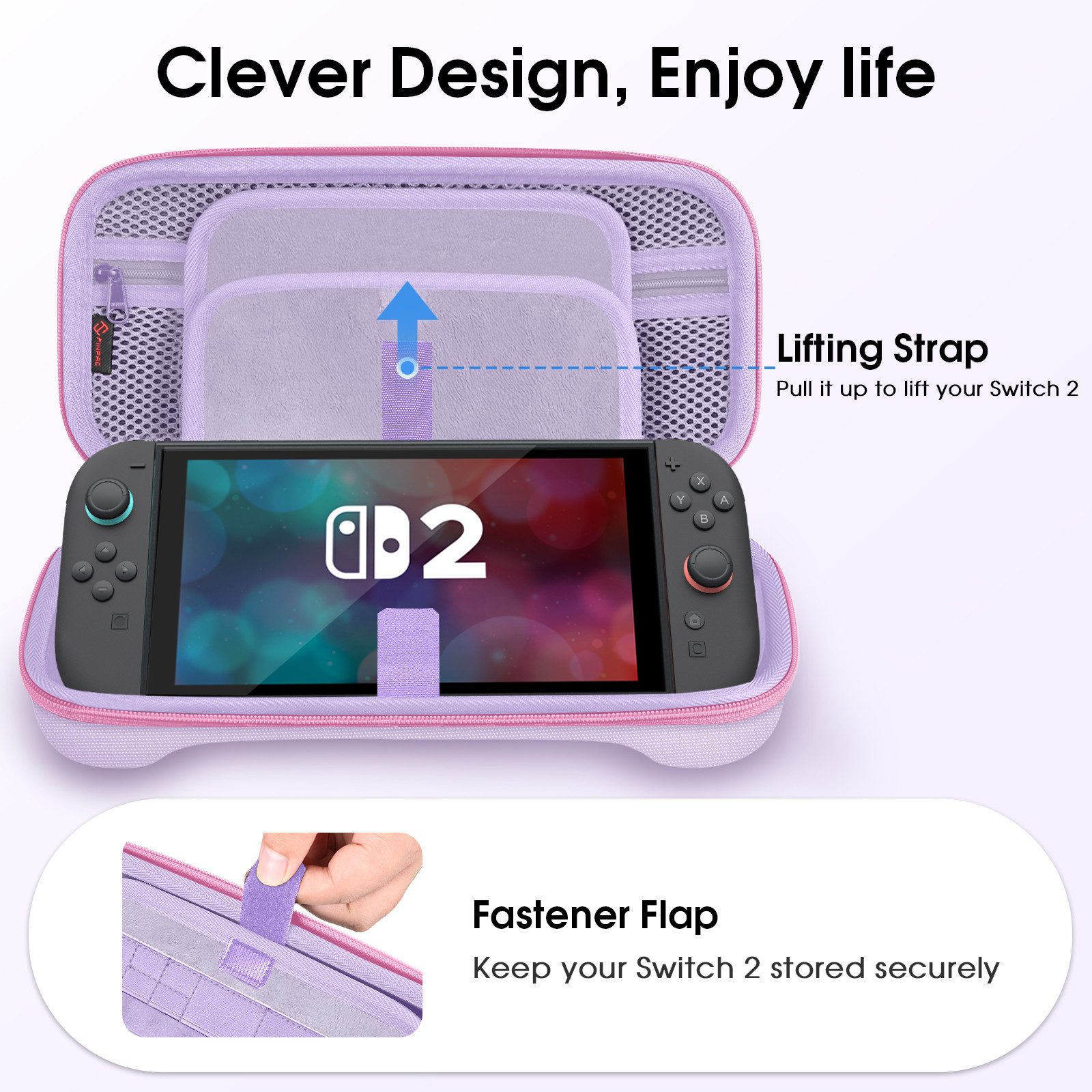 Fintie Nintendo-Schutzhülle Tasche für Nintendo Switch 2 (2025) - Tragetasche Aufbewahrungstasche, mit 19 Steckplätzen für Spielkarten und 2 Micro-SD-Kartensteckplätzen