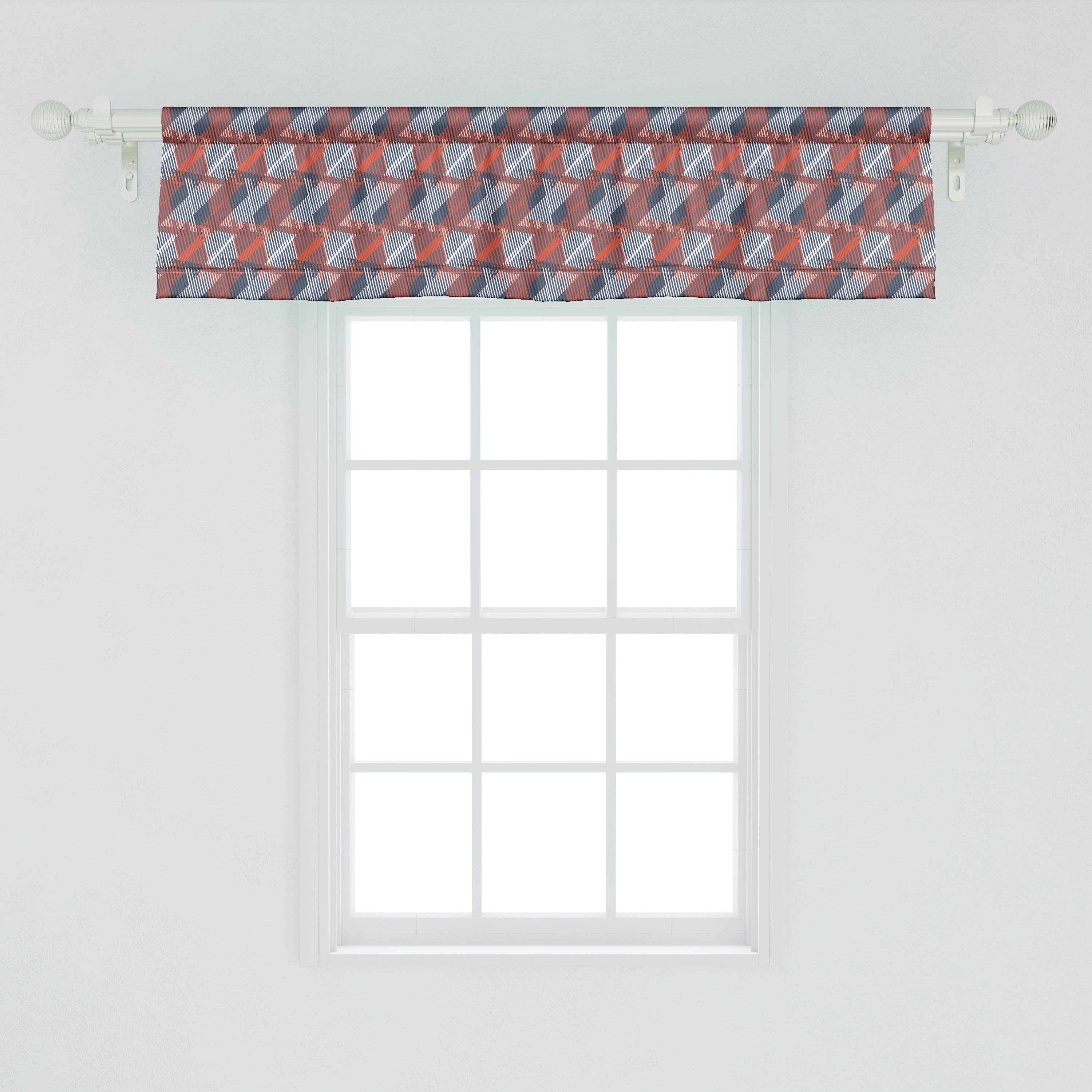 Stangentasche, Stil Microfaser, Volant Schlafzimmer Dekor Abakuhaus, Scheibengardine Triangles Vibrant mit Kunst Vorhang für Küche Panne
