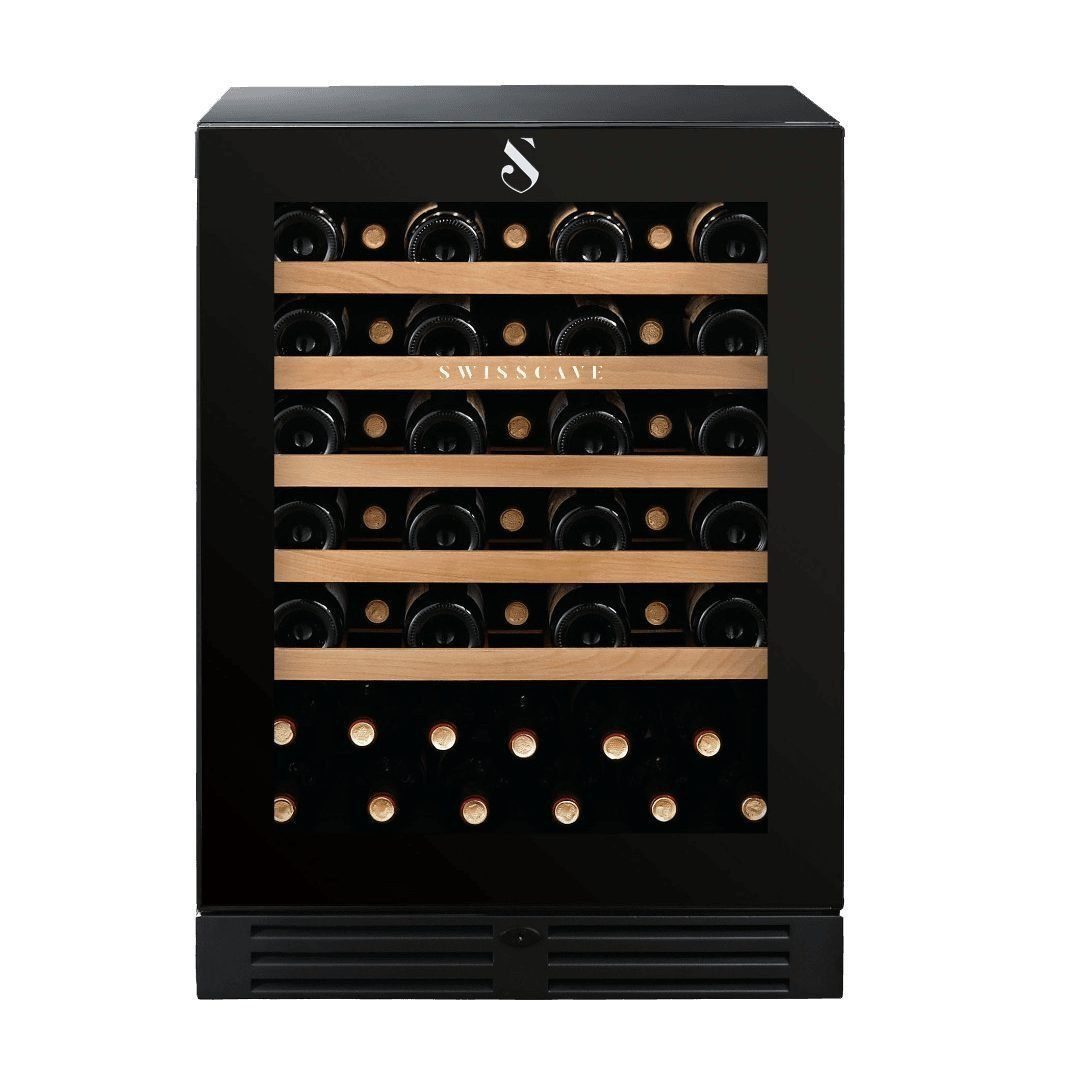 Swisscave Weinkühlschrank WLB-160 F.. für 47 Flaschen, 82cm (H) - 5 Jahre Garantie, für 47 Standardflaschen á 0,75l,1-Zonen Weinkühlschrank, 47 Flaschen, 82 cm (H)