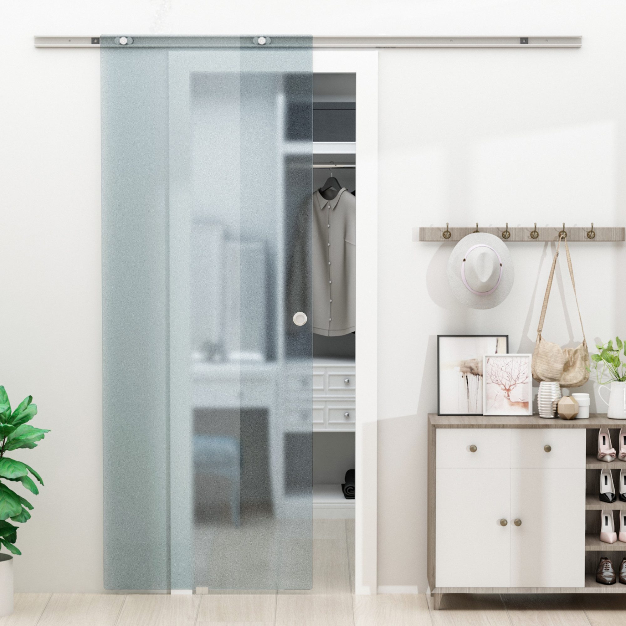 HOMCOM Schiebetür Glasschiebetür (Zimmertür, 1-St., Glastür), günstig online kaufen