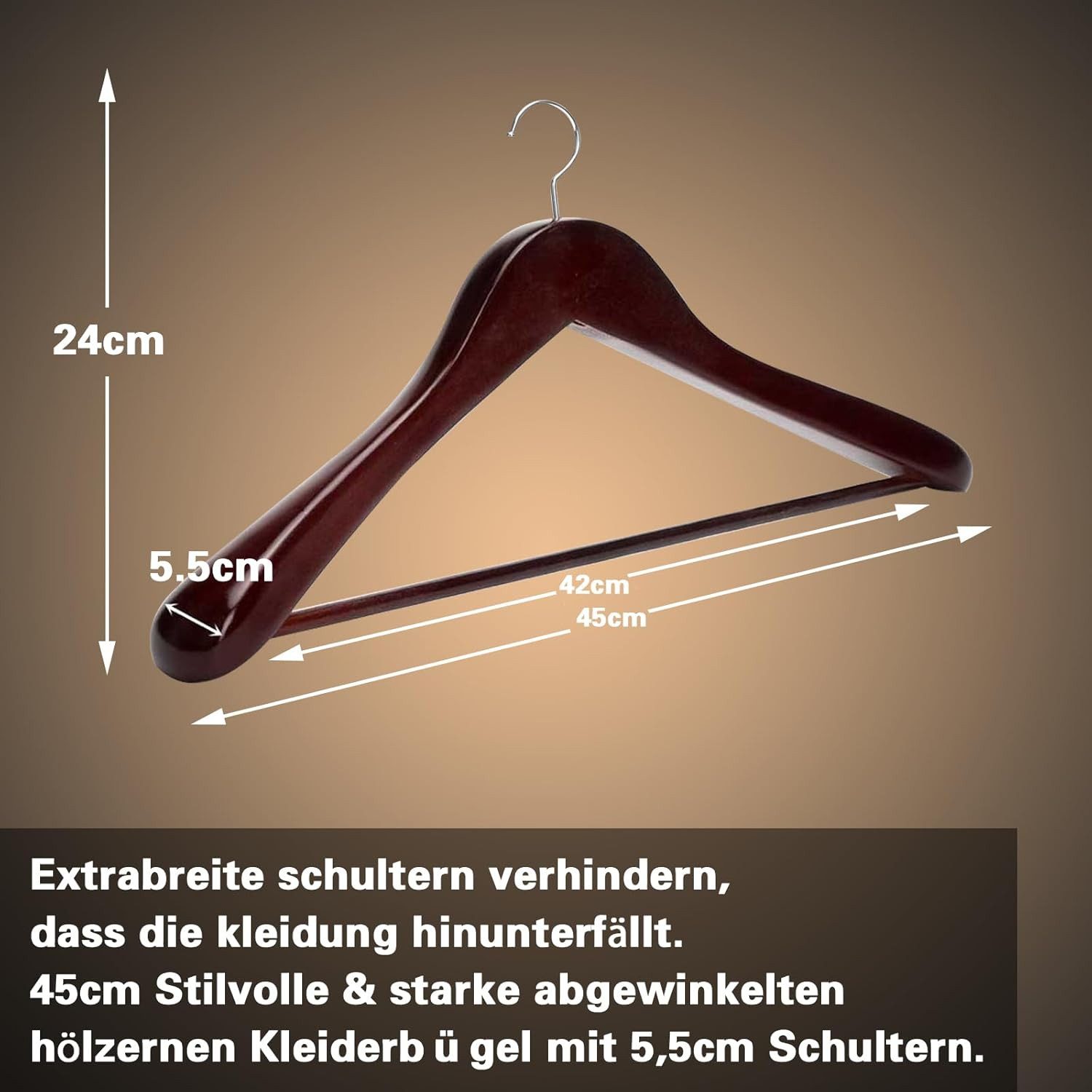 Liszton Kleiderbügel Kleiderbügel aus Holz mit extra breiter Schulterauflag günstig online kaufen