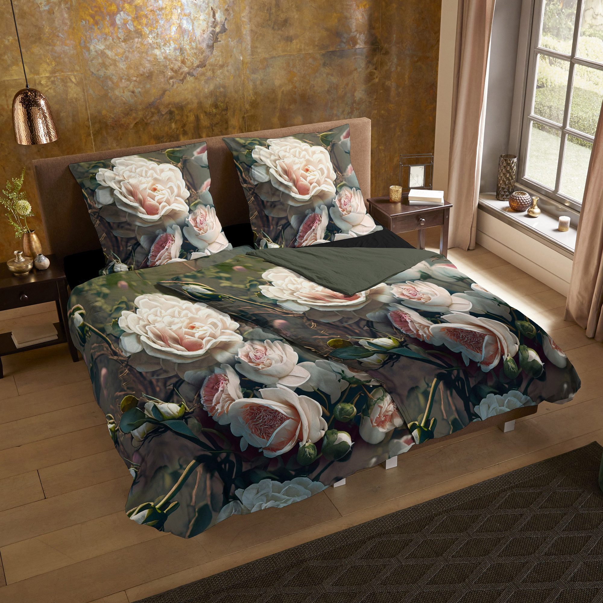 Pure Bettwäsche Wendebettwäsche "White Roses", Polyester, Microfaser Blumen günstig online kaufen