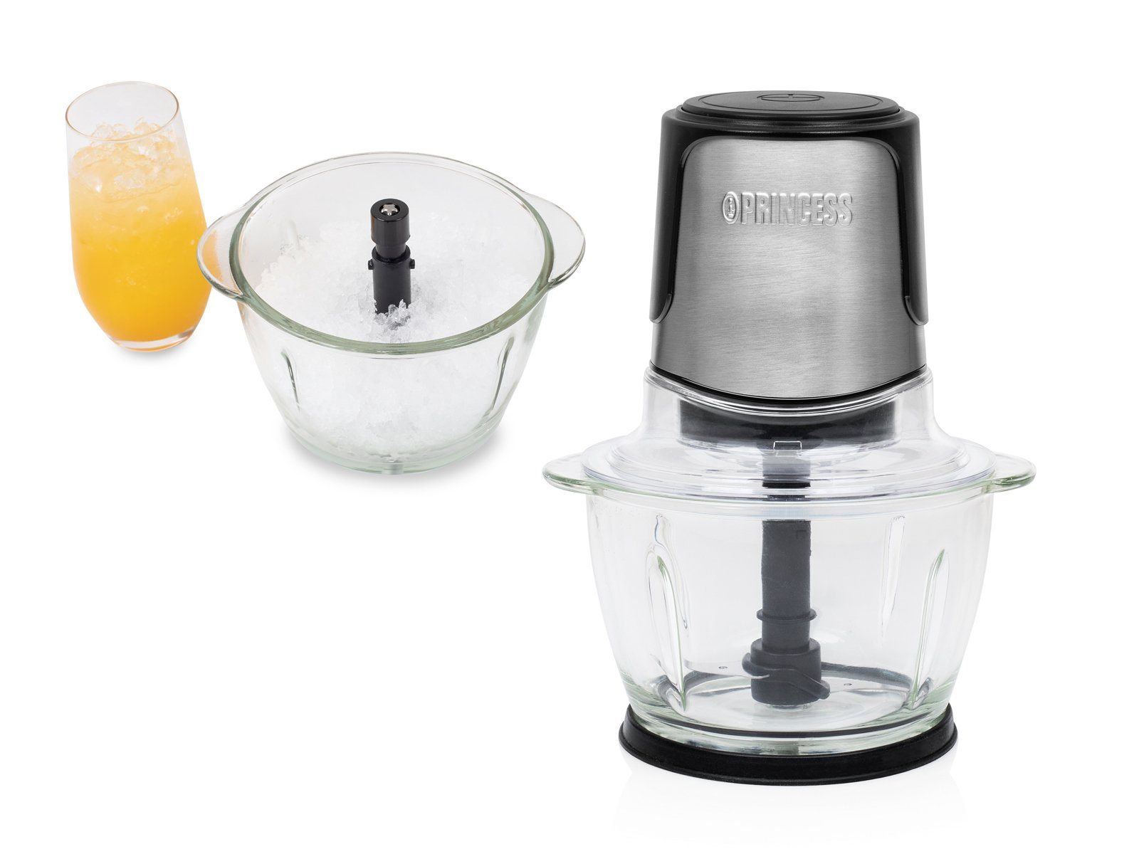 PRINCESS Zerkleinerer, 300 W, Elektrischer Food Chop-per Mehrzweck Zwiebel Gemüse-Schneider Mixer