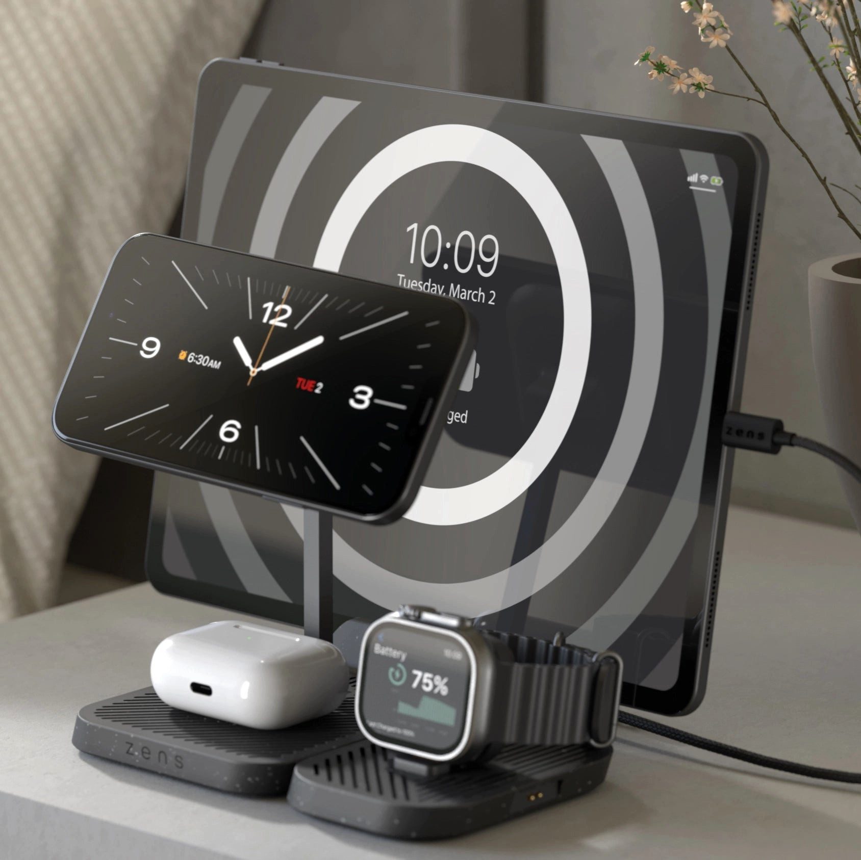 Zens 4-in-1 Modular Charging Station, schwarz Powerbank