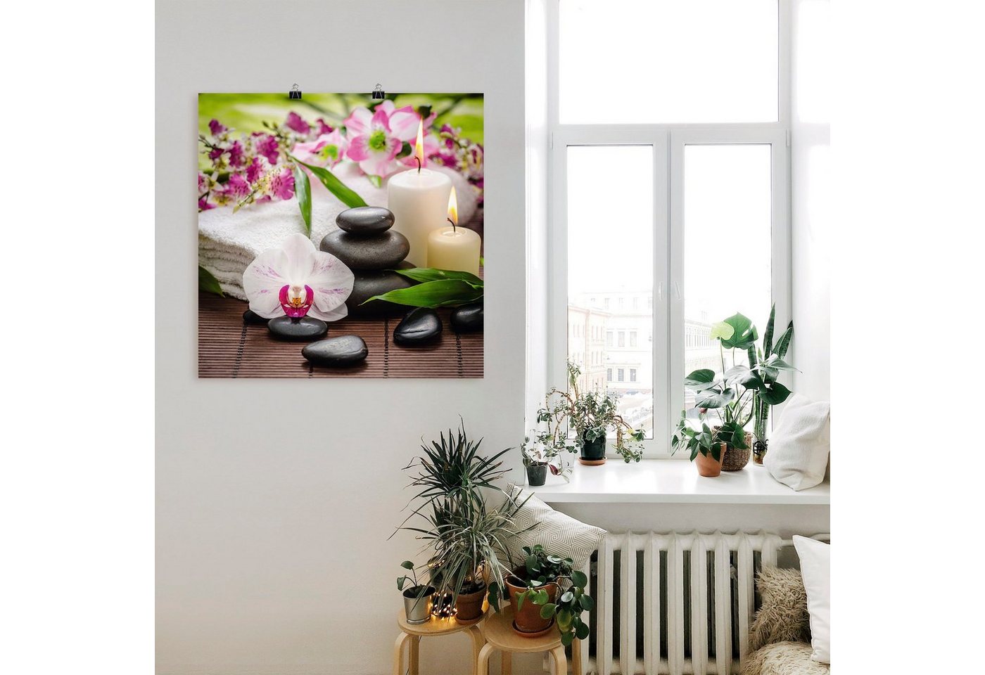 Artland Wandbild »Spa Orchideen Bambus Kerze«, Zen Bilder (1 Stück), in vielen Größen & Produktarten - Alubild / Outdoorbild für den Außenbereich, Leinwandbild, Poster, Wandaufkleber / Wandtattoo auch für Badezimmer geeignet-kaufen