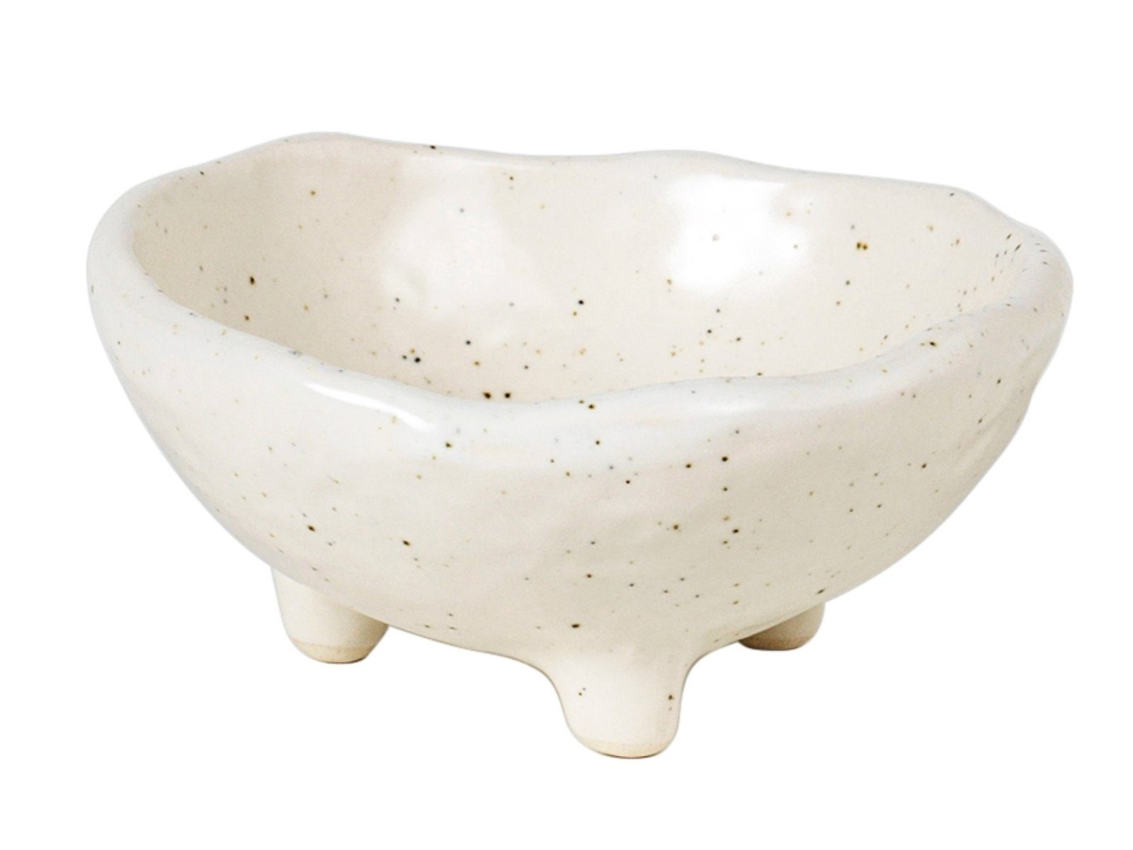 Broste Copenhagen Schale Copenhagen NORDIC VANILLA Schale S mit Füßen 8,5 cm, Steinzeug, (Schüsseln & Schalen), Nordic Vanilla Schüssel mit kleinen Füßen