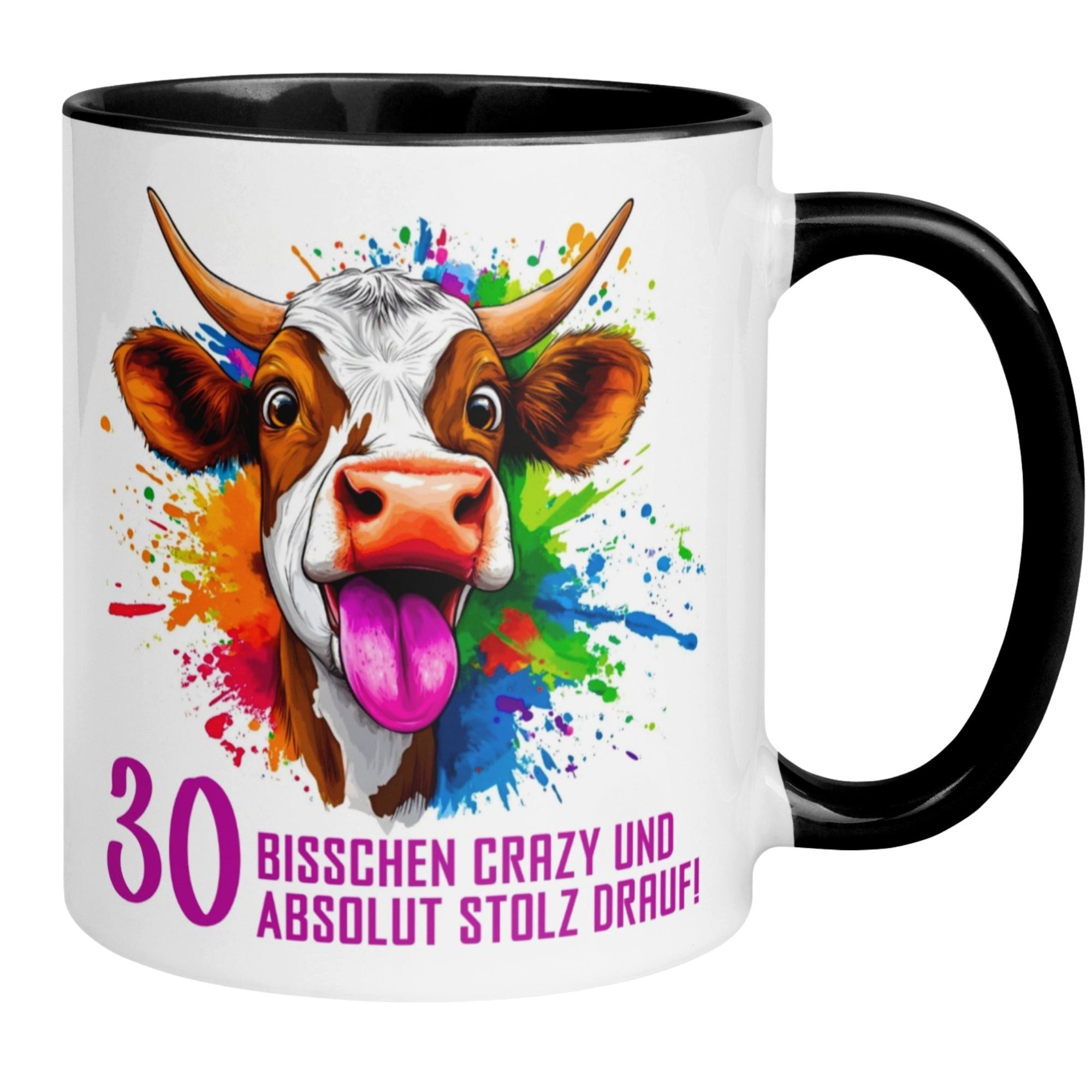 Momentals Tasse 30. Geburtstag Mann Frau – Crazy und Stolz drauf – Männer Frauen, Gratis Versand · Links-&Rechtshänder · Spülmaschinenfest