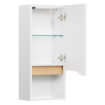 Lomadox Badmöbel-Set QUEIMADOS-66, (Spar-Set, 4-St), Badezimmer Set in Weiß Glanz mit Weiß Hochglanz, B/H/T 95/200/33 cm