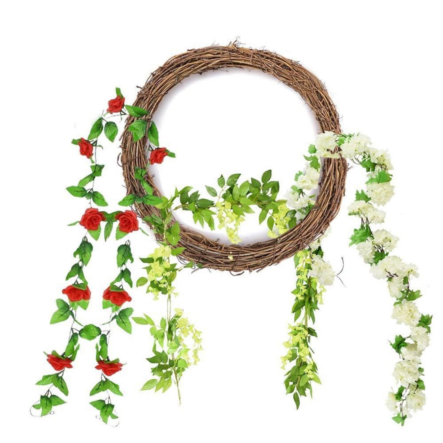 Kunstgirlande Künstliche Girlande Grünpflanzen 3er Set 240cm, LuxusKollektion, Höhe 180 cm