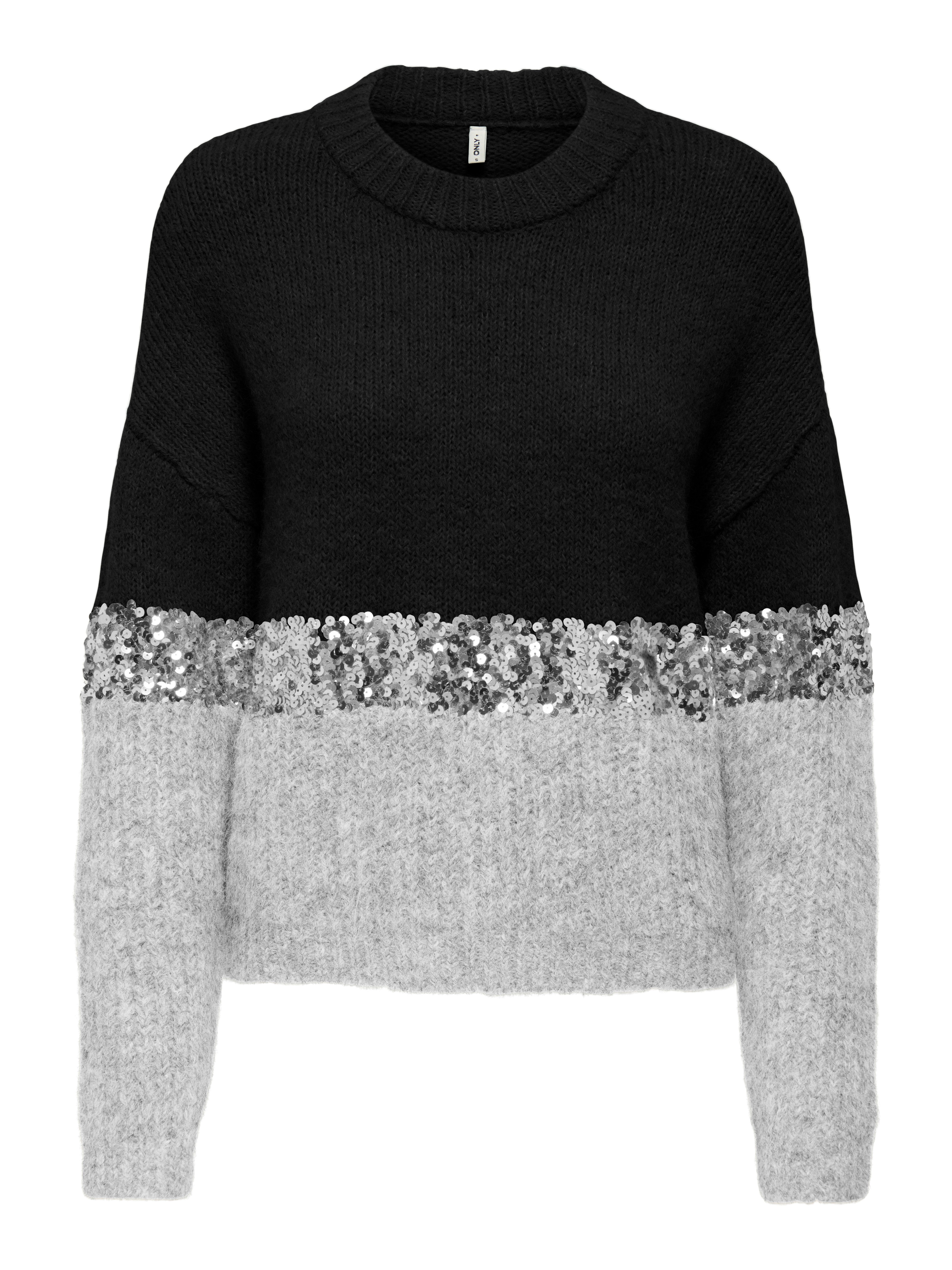 ONLY Rundhalspullover ONLMAINE LIFE LS SEQUIN BLOCK O-NECK KNT günstig online kaufen