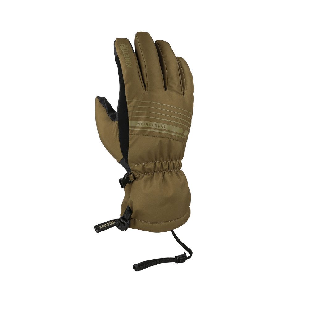 Kinetixx Skihandschuhe KinetiXx Baseo Skihandschuh Herren – wasserdicht & warm (In Schwarz, Olive & Mustard) Grip, Kälteschutz, Touchscreen kompatibel, Wasserdicht