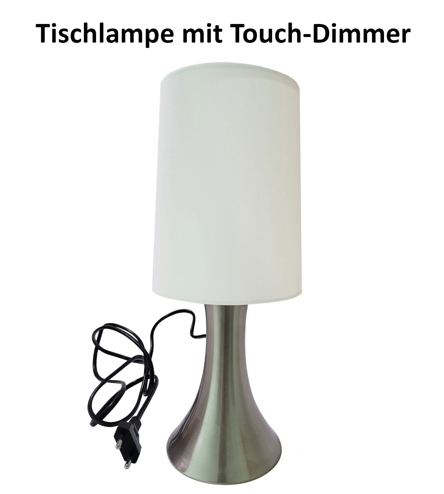 Tischlampe Weiß Nachttischlampe Touch-Dimmer E14 Provance mit