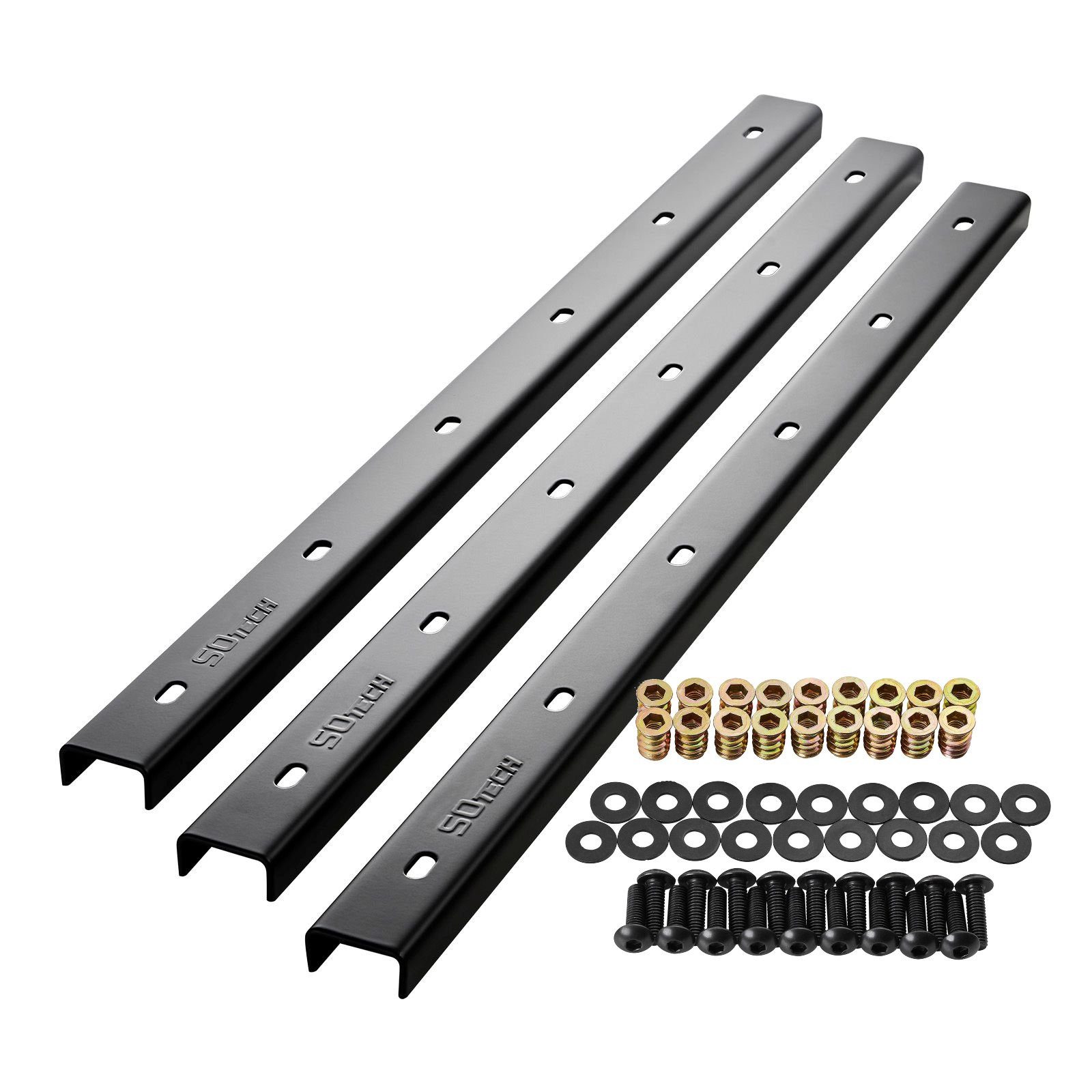SO-TECH® Мебельleiste Stahl Gratleisten verschiedene Длинаn 60 - 90 cm Oberflächen, (3-St), 3 Stück U-Form Stahl schwarz 60 x 4 x 2 cm