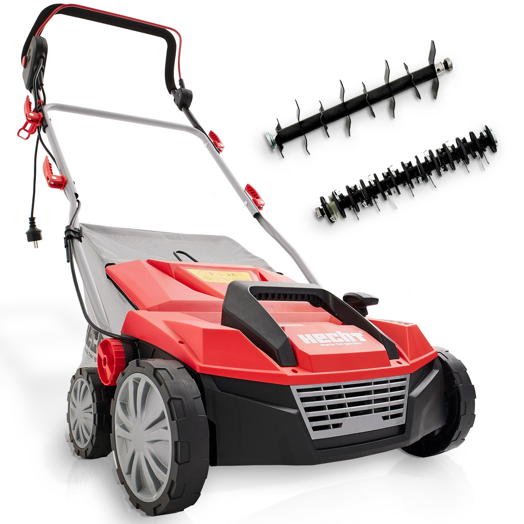 Hecht Elektro-Vertikutierer / Lüfter 1683 mit 1600 W und 48L Fangkorb, 36 cm Arbeitsbreite, 3500 U/min, Kunststoffgehäuse