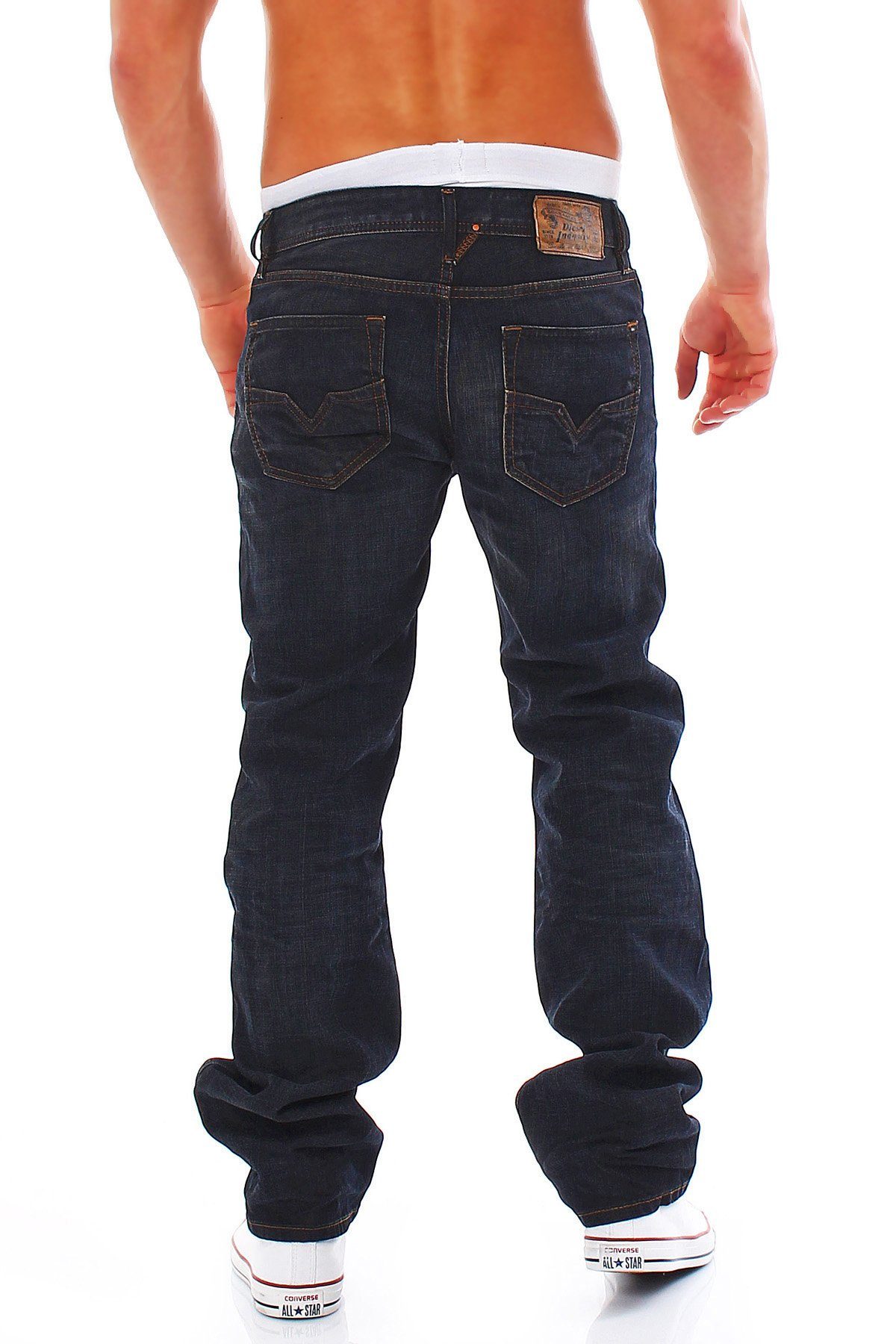 Diesel Gerade Jeans Used-Look, Herren Larkee L32 Dezenter Größe: 0835H Jeans Diesel W28