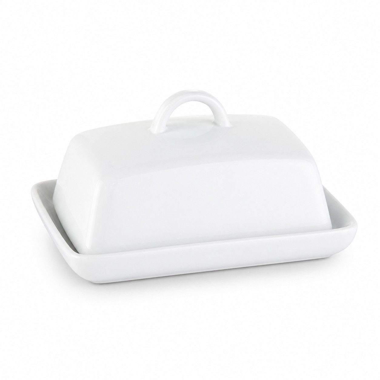 Testrut Butterdose Klassische Butterdose Butterglocke für 250g Butter mit Deckel in Weiß, Porzellan, (1-tlg)