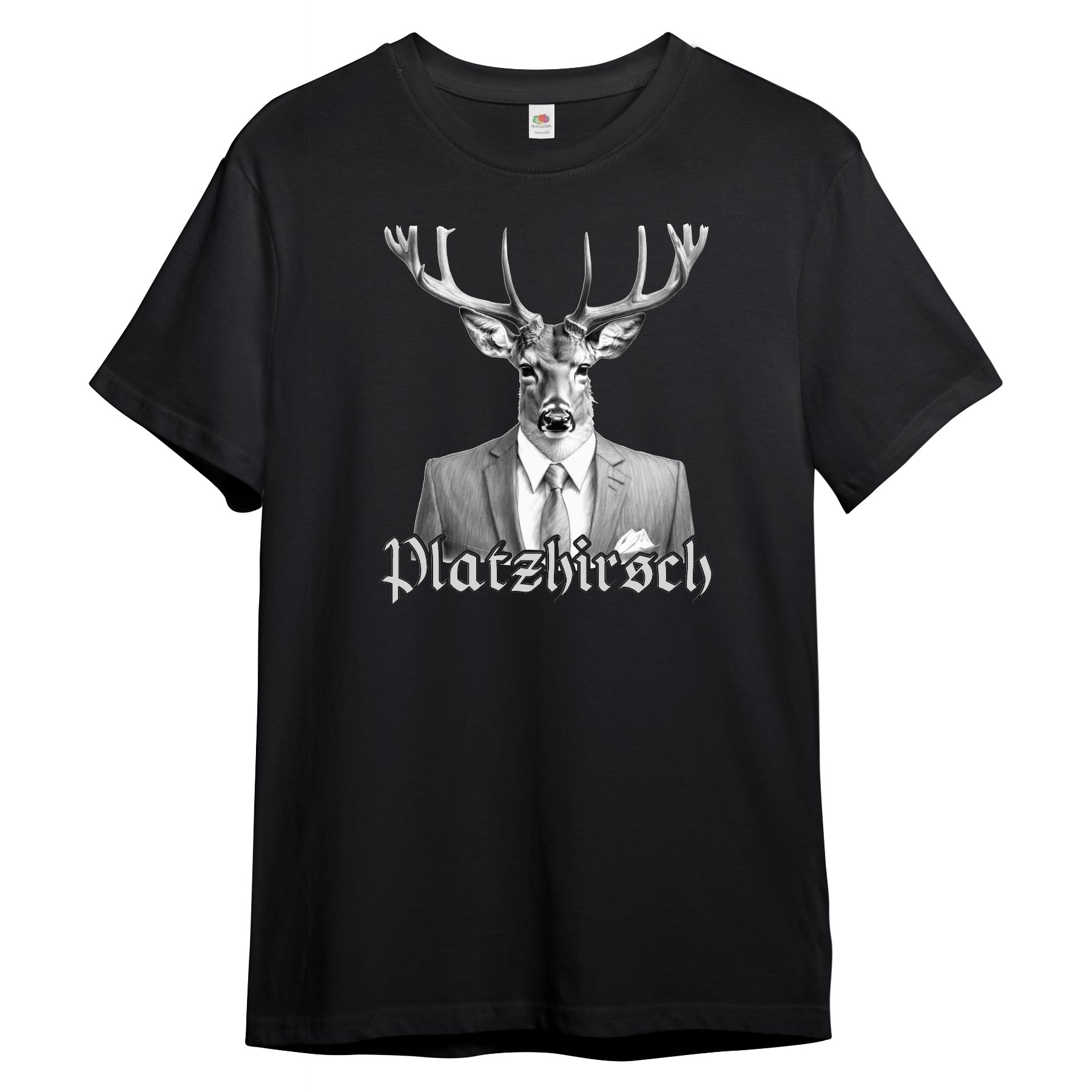 PAULGOS Print-Shirt Herren T-Shirt "Platzhirsch mit Sakko", Hirschkopf