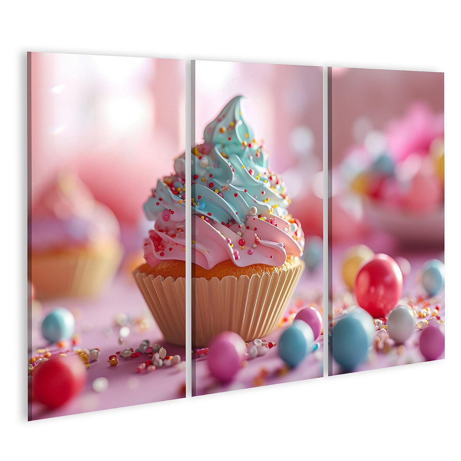 islandburner Leinwandbild Bunte Cupcake Streusel Bonbons Bilder im Vergleich