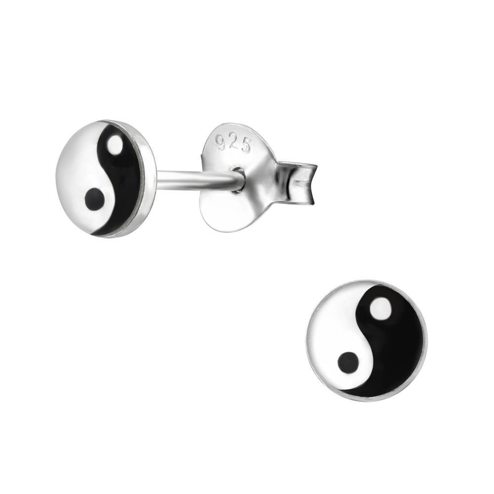 Ohrstecker Ohrringe Paar (1 2-tlg), Ohrschmuck Damen & Silber (2 Yang Ohrstecker-Set aus Yin BUNGSA 925 Stück),