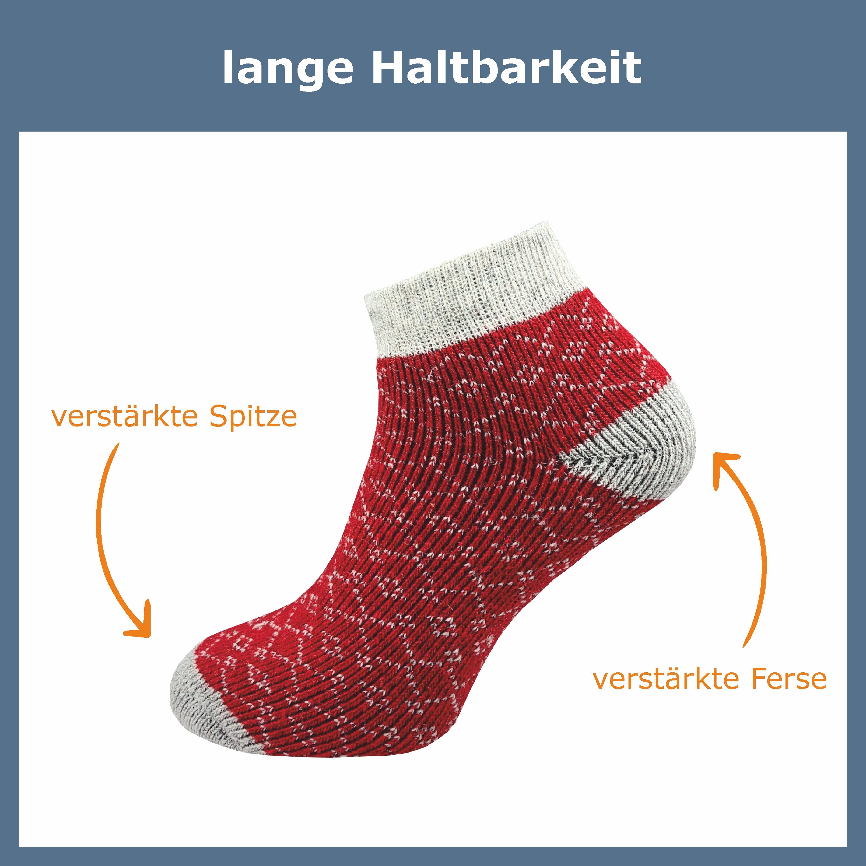 GAWILO Socken für Kinder aus Wolle für die kalte Jahreszeit (4 Paar) Winter Socken – Wollsocken - im winterlichen Look
