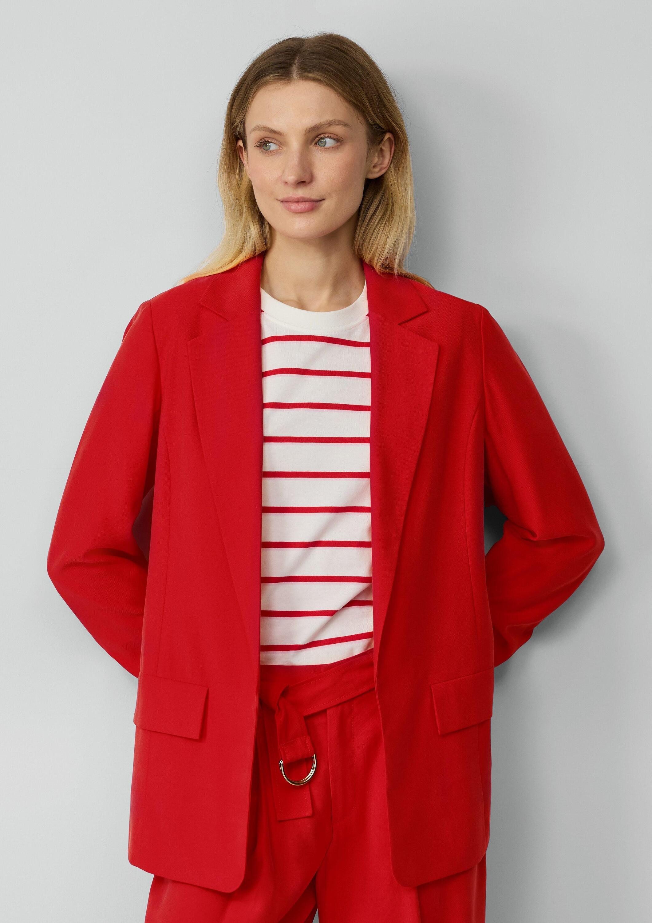 s.Oliver Jackenblazer Indoor-Jacke Langer Blazer aus Viskosemix mit Raff-De günstig online kaufen