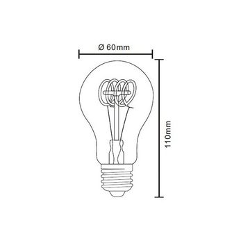 Globo LED-Leuchtmittel, VINTAGE LED E27 Leuchtmittel 4 Watt Edison Glas Lampe amber 200lm