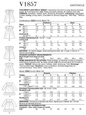 H-Erzmade Kreativset Vogue® Patterns Papierschnittmuster Kinder - Kleid