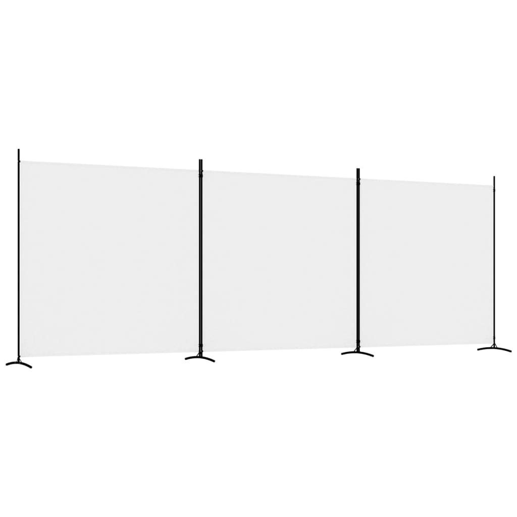 525x180 cm Paravent furnicato Raumteiler 3-tlg. Weiß Stoff