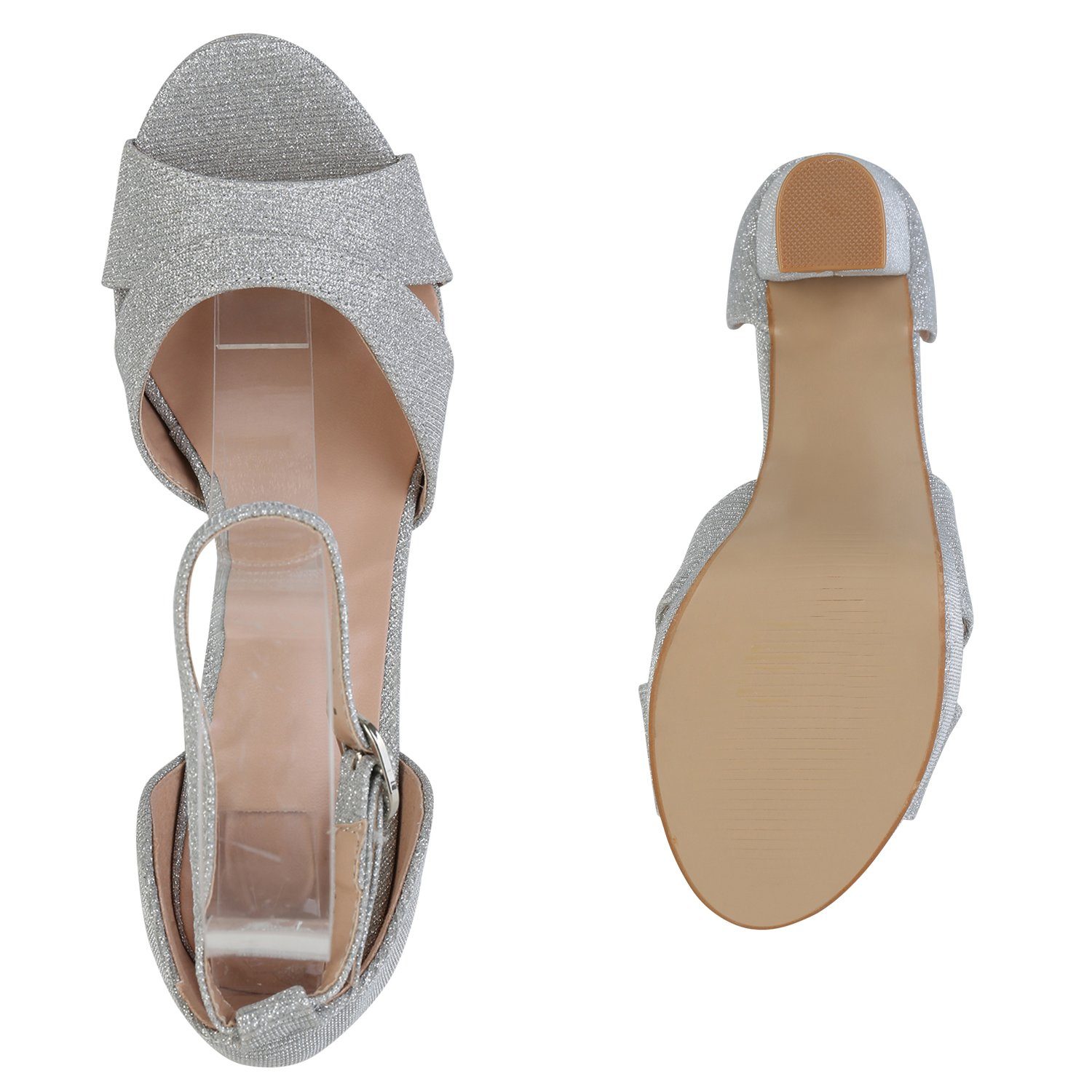 VAN HILL 839973 High-Heel-Sandalette Bequeme Schuhe Silber