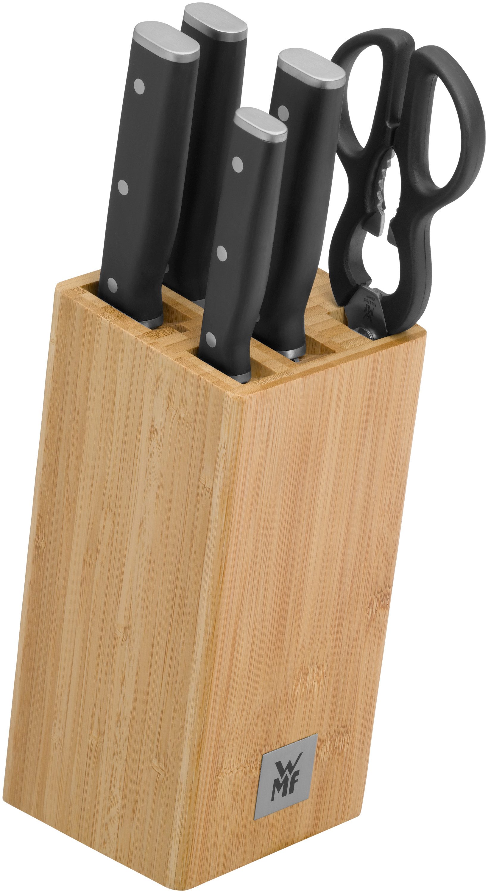 WMF Vorratsdose Sequence 1882199992, Holz, (1x Ножиblock aus Bambus, 1x Kochmesser 20cm, 1x Tranchiermesser 20cm)