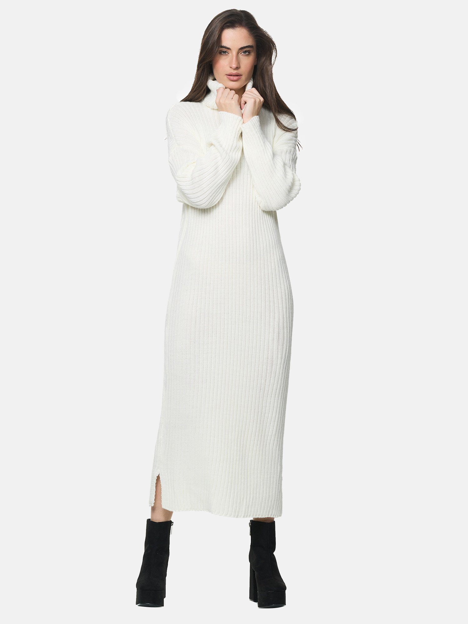 Elara Strickkleid Elara Damen Strickkleid Rollkragen günstig online kaufen