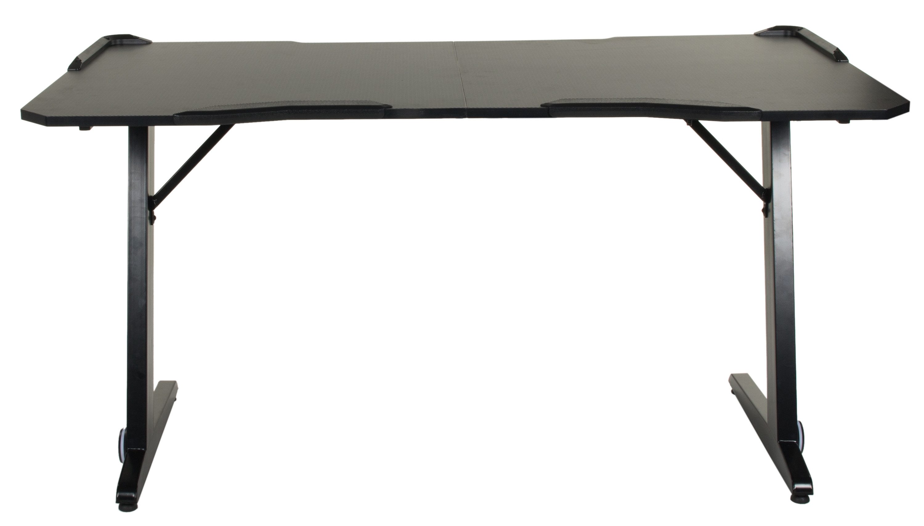 Duo Collection Schreibtisch Game-Rocker, RGB LED Beleuchtung, Carbon-Optik, schwarz - 76x77x152cm (BxHxT)