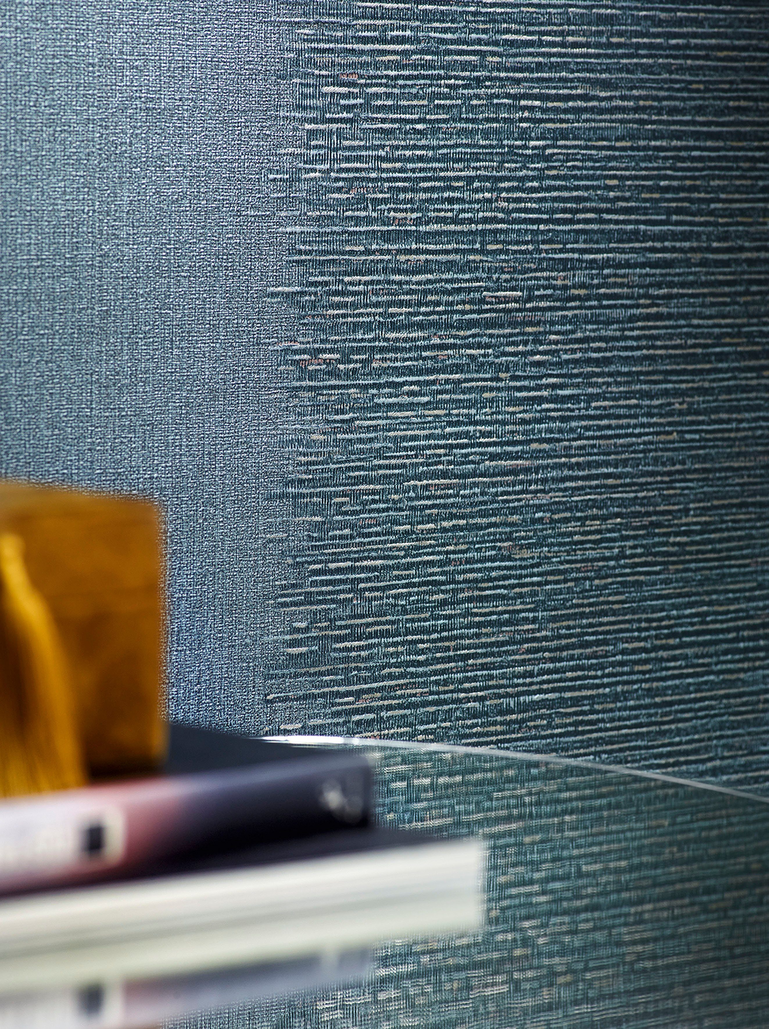 geprägt, Kunst Jewellery, Vliestapete Küche moderne grau-blau für Wohnzimmer Vliestapete Schlafzimmer Marburg