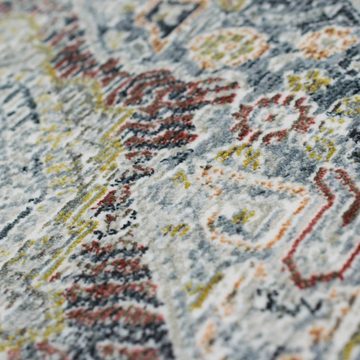 Teppich Kurz Fransiger Teppich in Creme Mehrfarbig, TeppichHome24, rechteckig