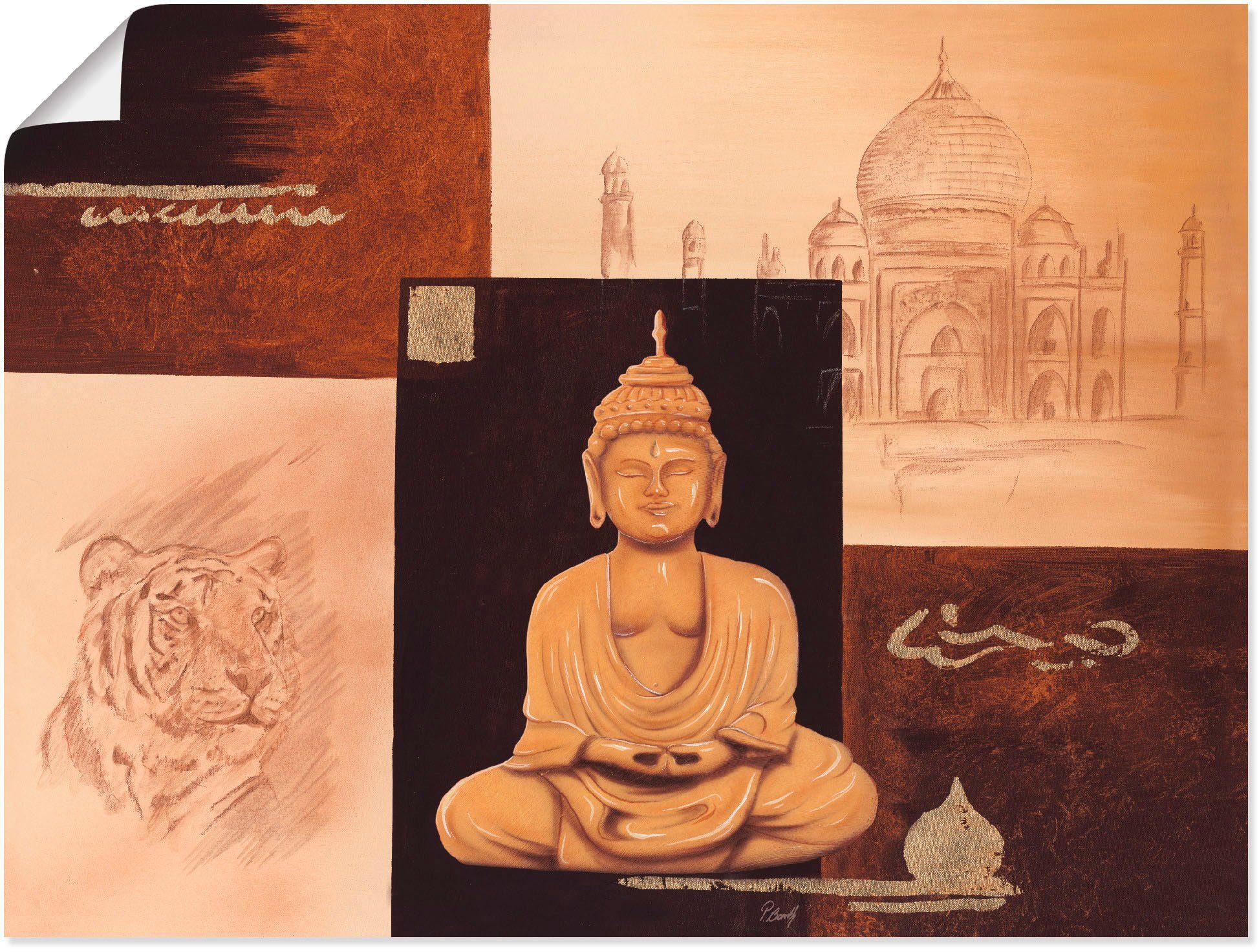 Artland Wandbild Indisches Gefühl II, Religion (1 St), als Alubild, Leinwandbild, Wandaufkleber oder Poster in versch. Größen