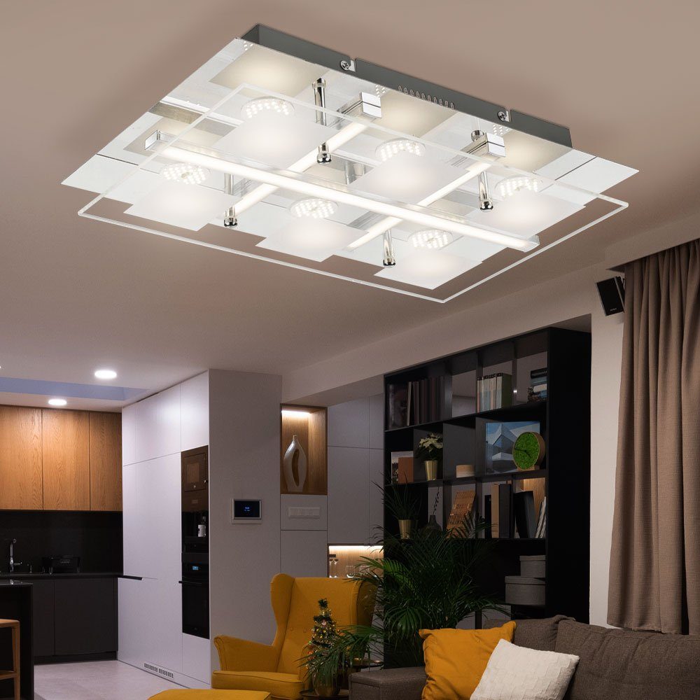 Globo LED Deckenleuchte, LED-Leuchtmittel fest verbaut, Warmweiß, Deckenleuchte Deckenlampe Wohnzimmerlampe 6 Flammig LED