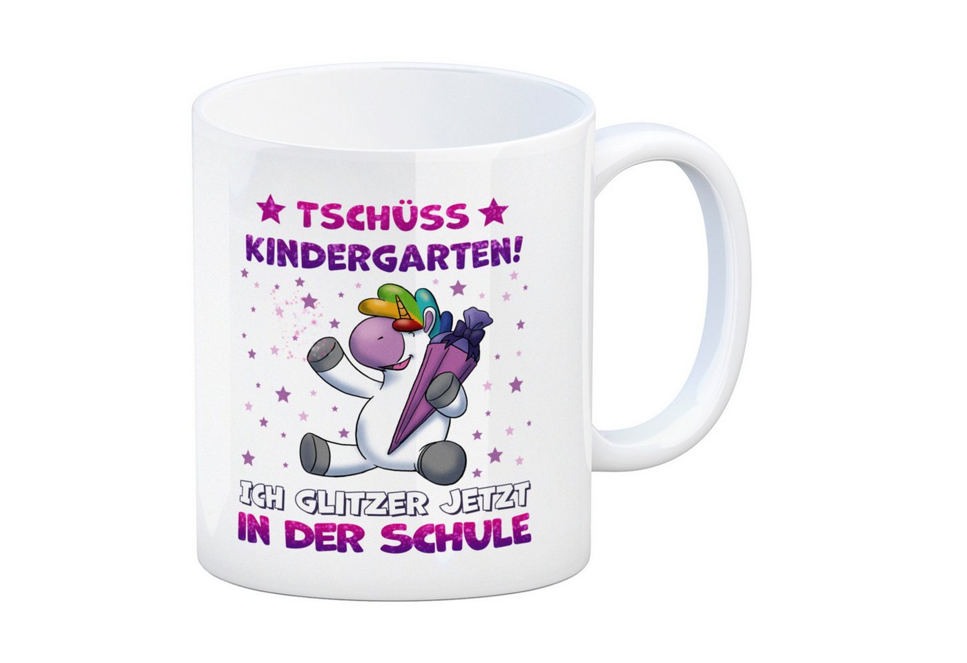 speecheese Tasse Tschüss Kindergarten Einhorn Kaffeebecher für die Einschulung