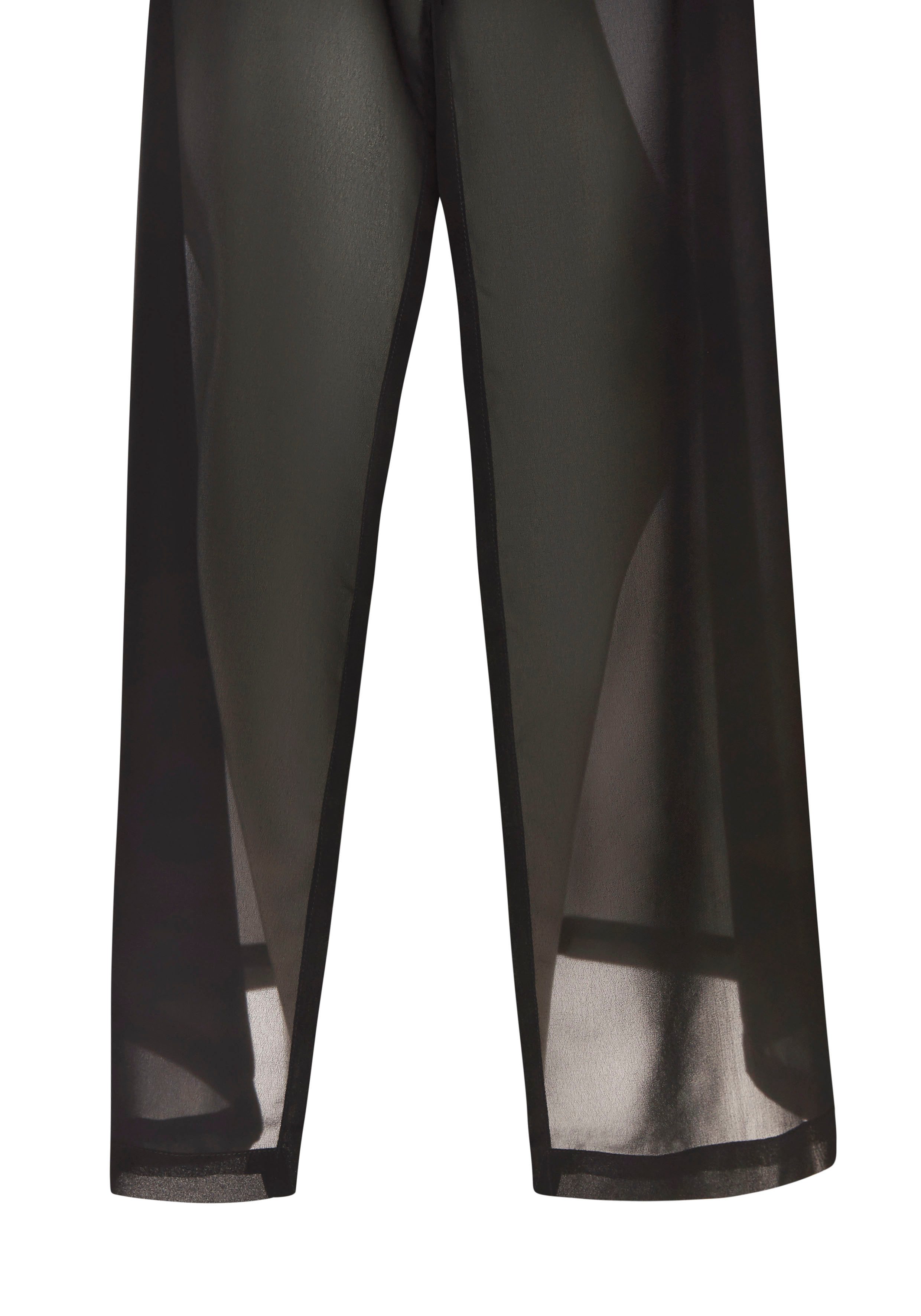 LASCANA Chiffontunika mit kurzen Ärmeln, Strandtunika aus leichter Chiffonware