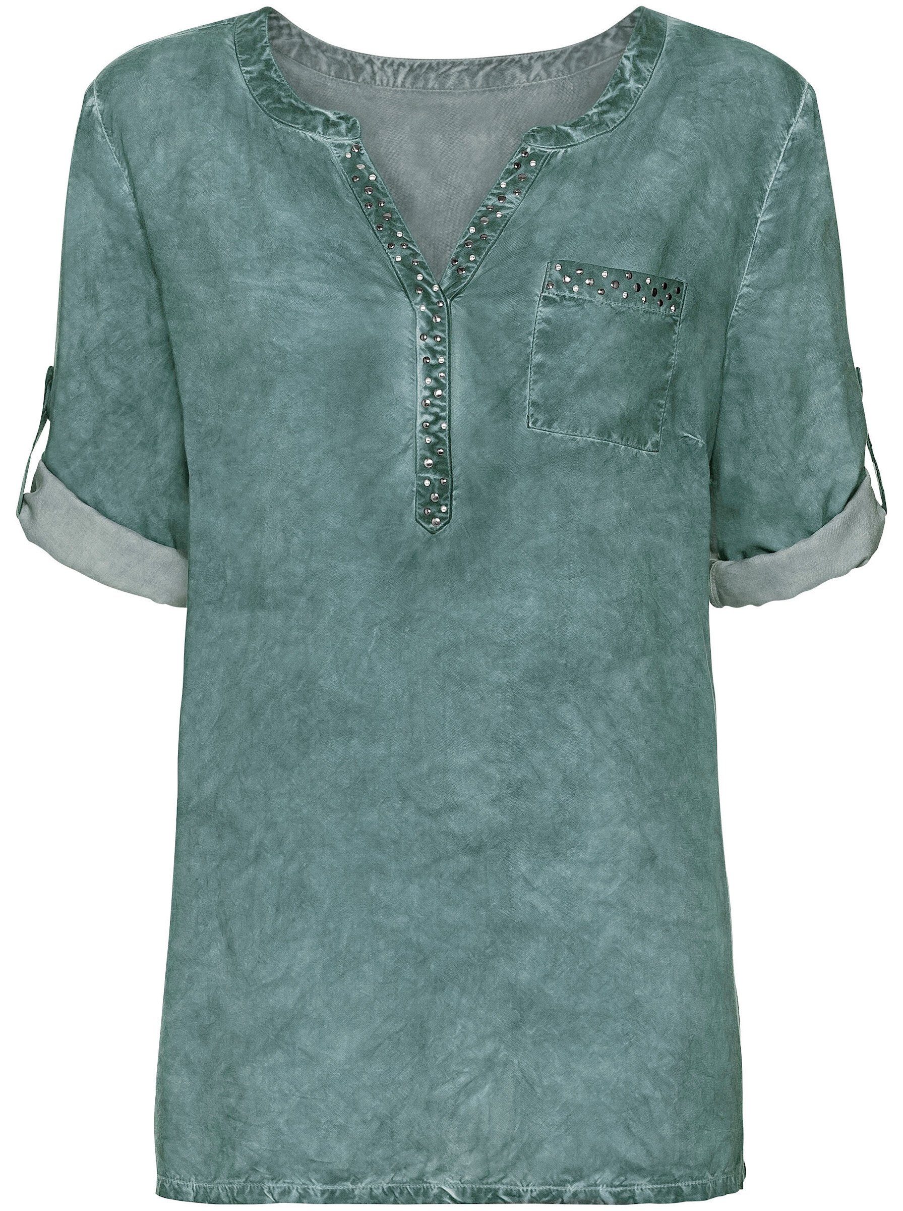 Sieh Klassische Bluse an! resedagrün