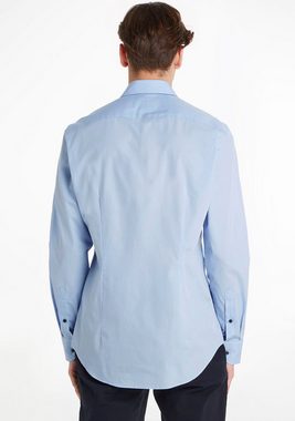 Tommy Hilfiger TAILORED Langarmhemd CL SOLID POPLIN SF SHIRT mit floralem Muster in der Krageninnenseite