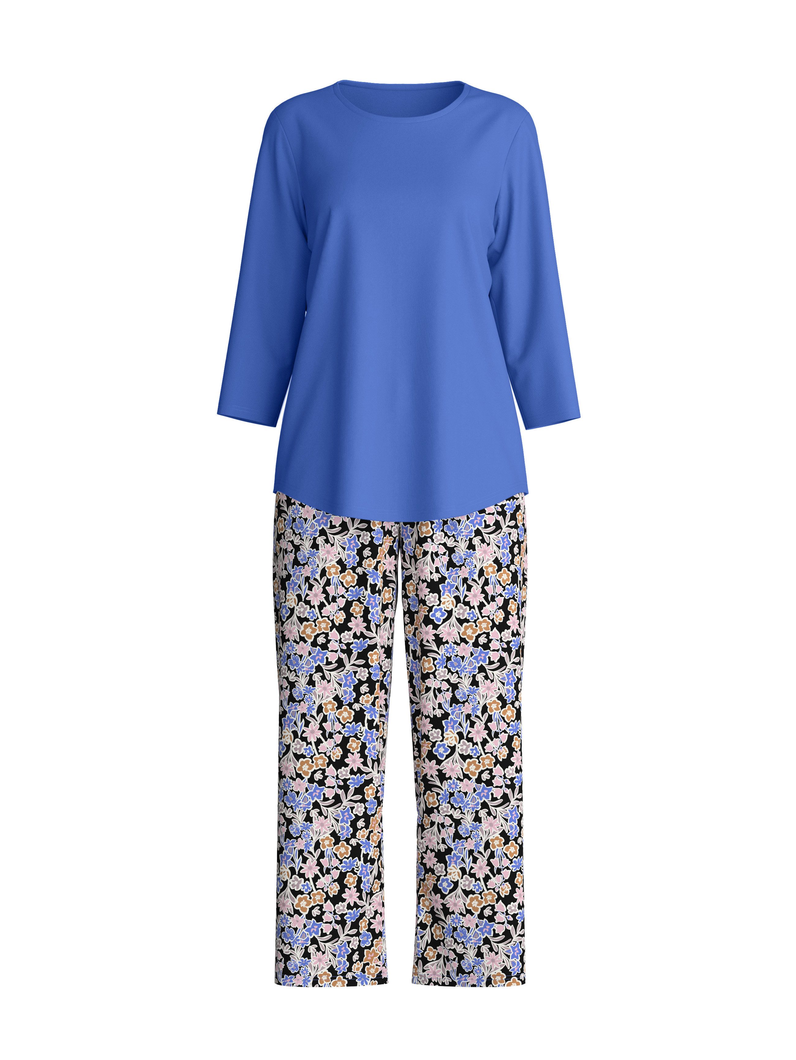 CALIDA Capri-Pyjama Flower Dreams (2 tlg) mit floralem Muster, Interlock-Qualität – Bild 2 von 3