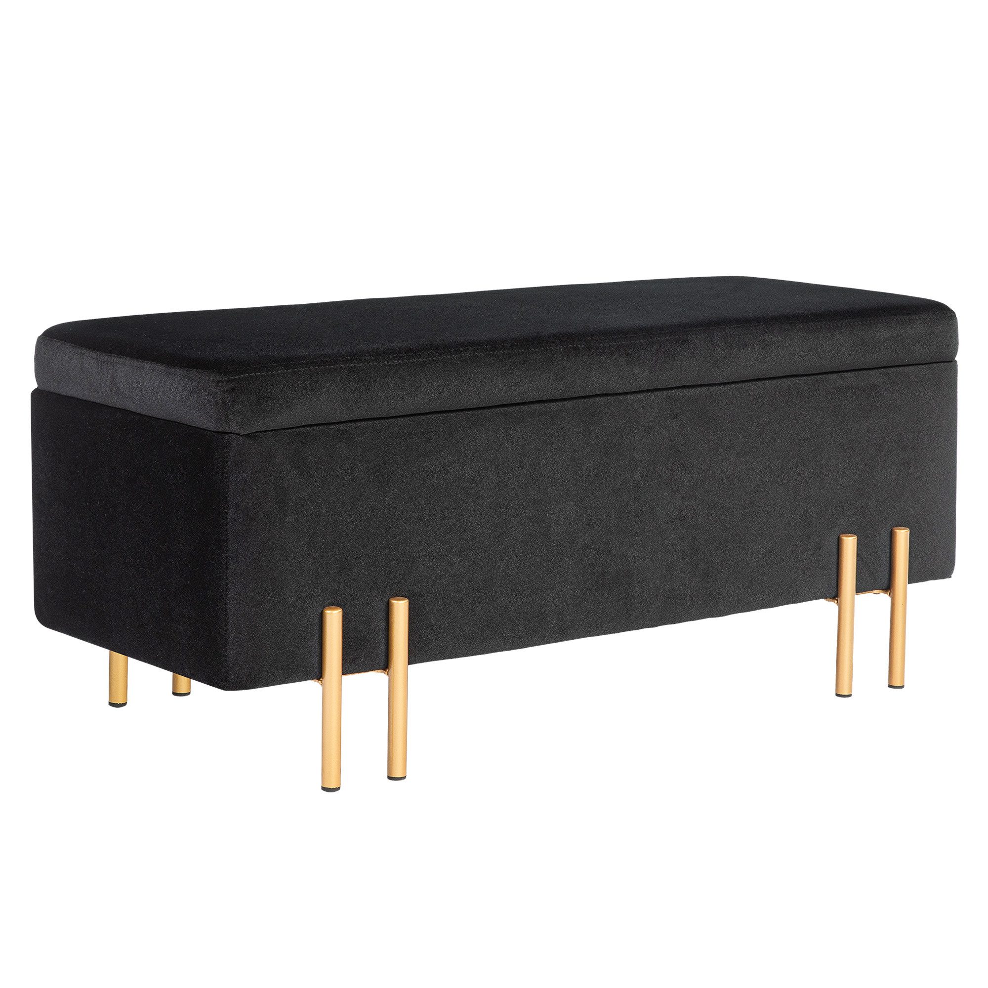 furnicato Polsterbank Sitztruhe Schwarz 100B x 40T x 42H cm mit Stauraum (1-St)