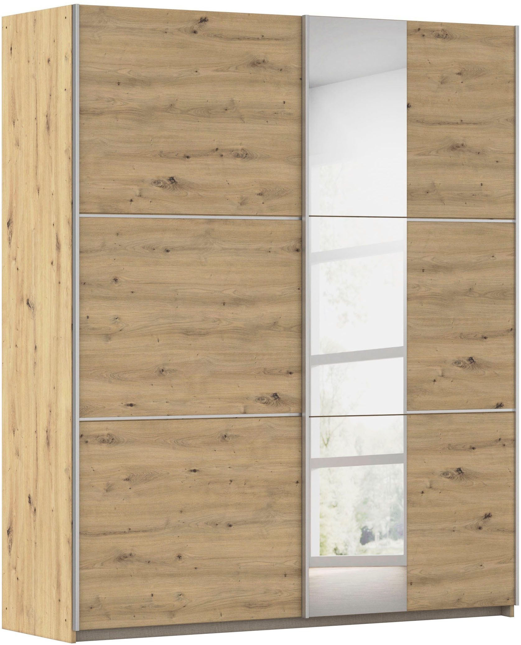 rauch Schwebetürenschrank Kleiderschrank Schrank Garderobe TOPSELLER ASTANA OTTO´s CHOICE (3 Ausstattungen BASIC/CLASSIC/PREMIUM, Breiten 175/218/261 cm) mit 3 Spiegelelementen, Metallgriffleisten alufarbig MADE IN GERMANY