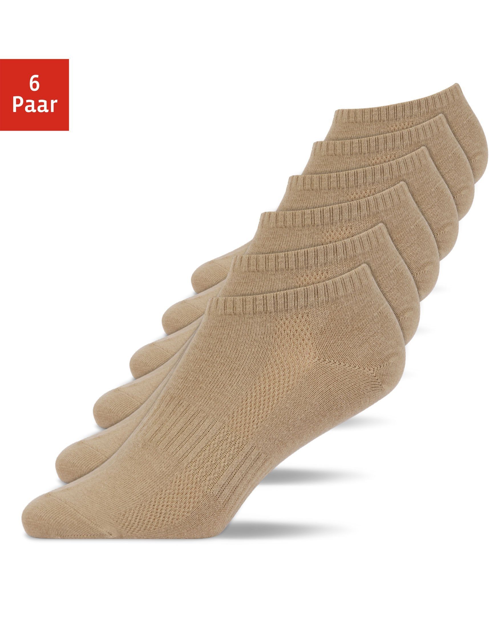 SNOCKS Sneakersocken Sneaker Socken für Herren & Damen Sneakersocken  (6-Paar) aus Bio-Baumwolle, für jeden