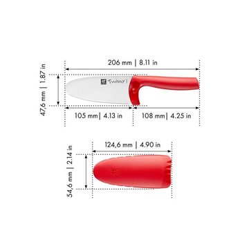 Zwilling Kinderkochmesser ZWILLING TWINNY Kinderkochmesser 10 cm, Rot Edelstahl ab 3 Jahren geeignet