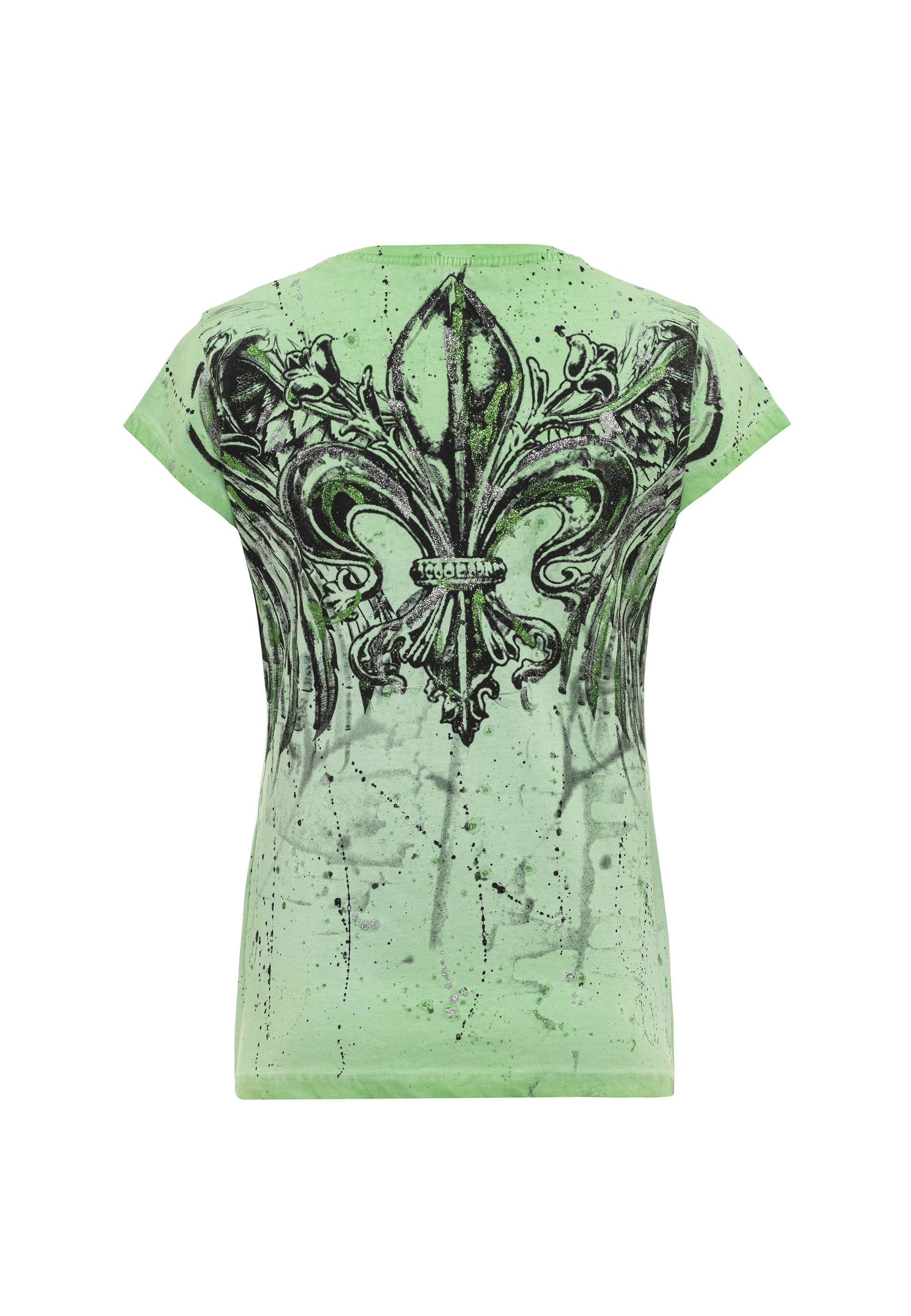 T-Shirt Cipo mit grün & Baxx Print großflächiger
