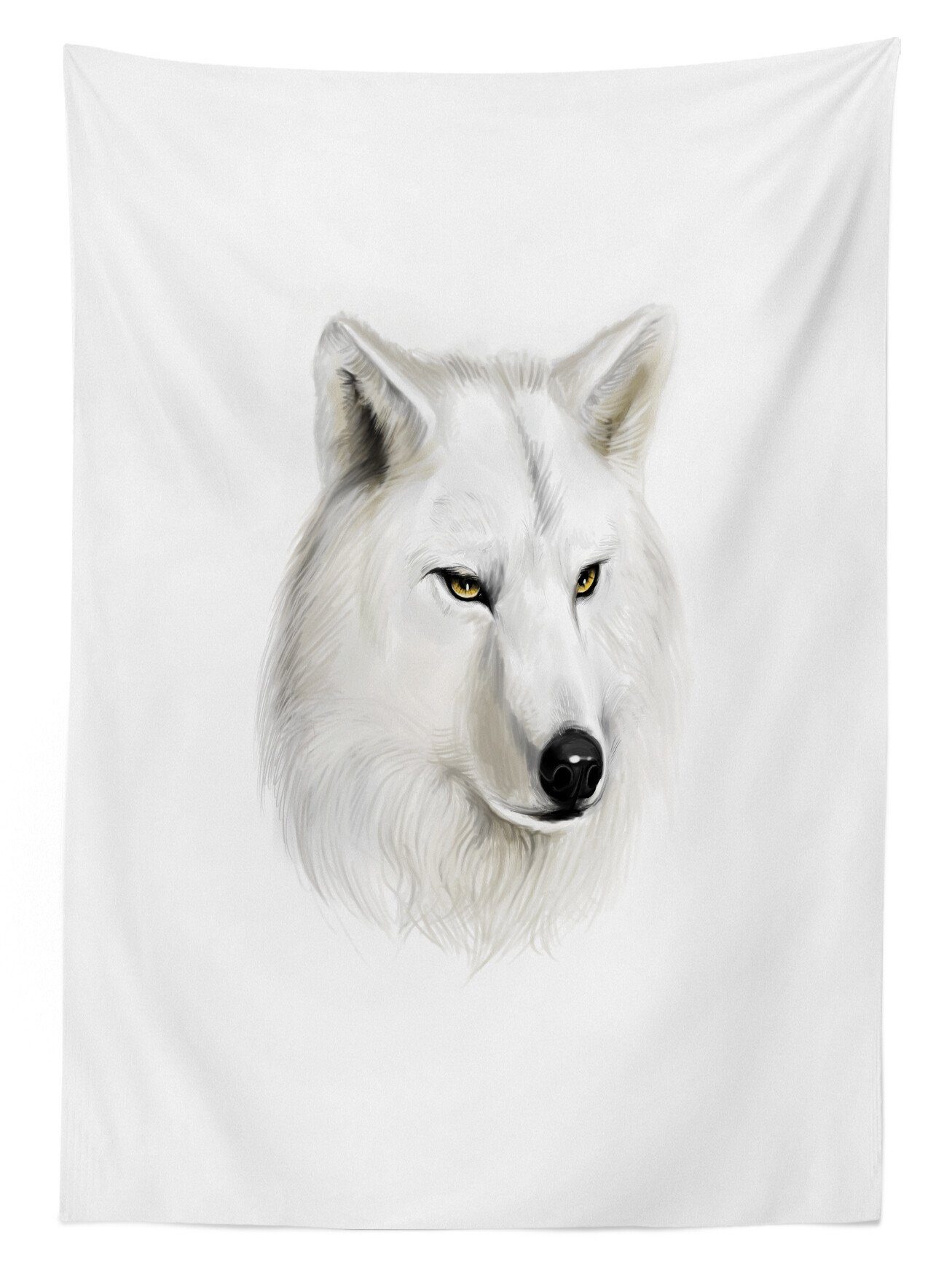 Tischdecke geeignet Klare Außen Säugetier den Farbfest Farben, Wolf Weiß Bereich Abakuhaus Waschbar Für Kopf Canine