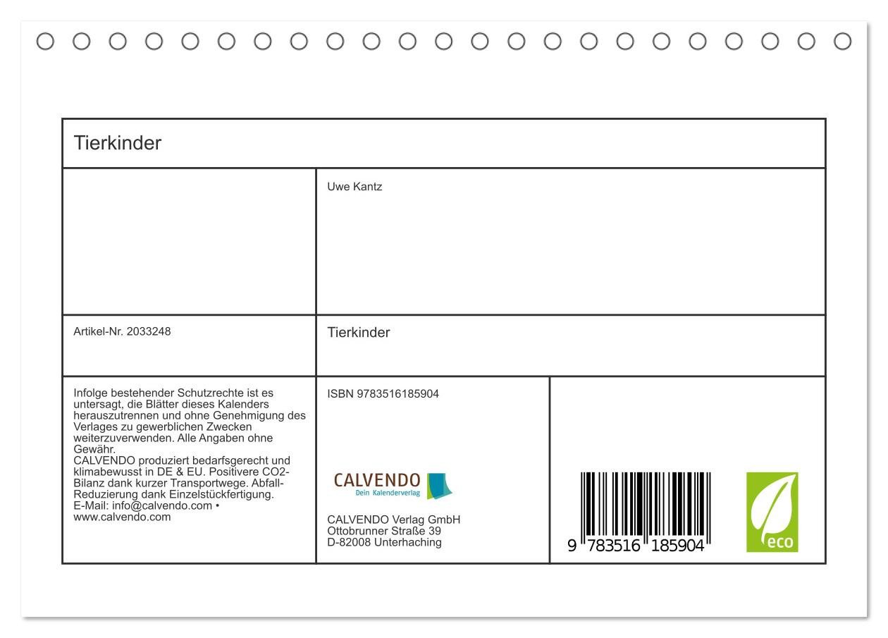 Thumbnail - CALVENDO Wandkalender Tierkinder (Tischkalender 2026 DIN A5 quer), CALVENDO Monatskalender