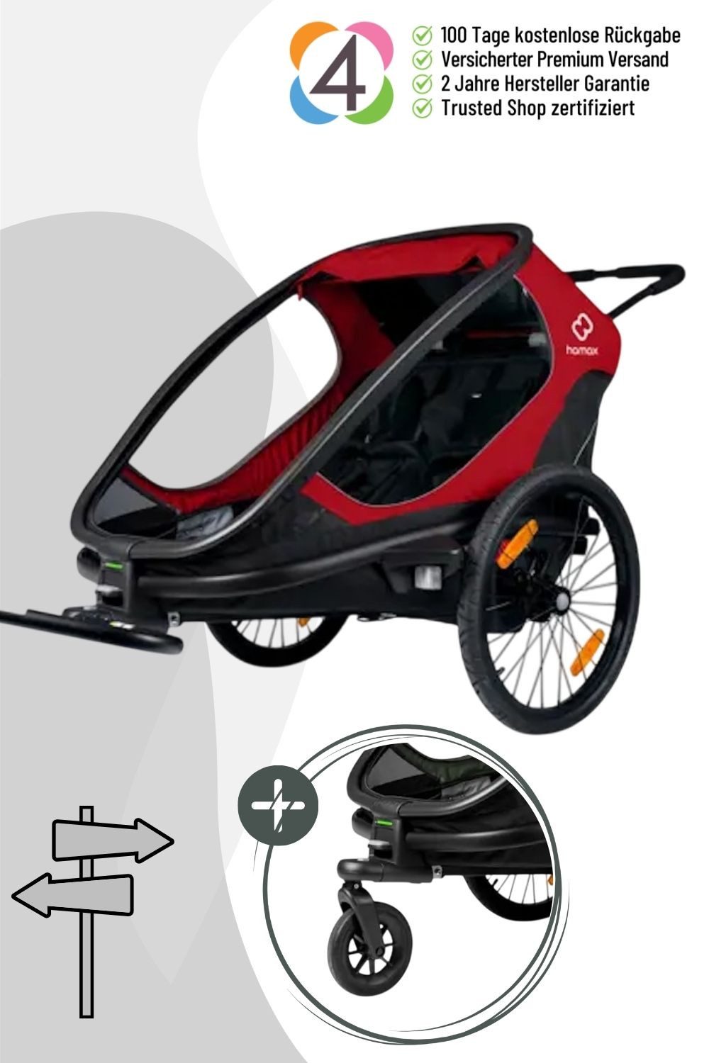 Hamax Fahrradkinderanhänger Outback Fahrradanhänger für 2 Kinder