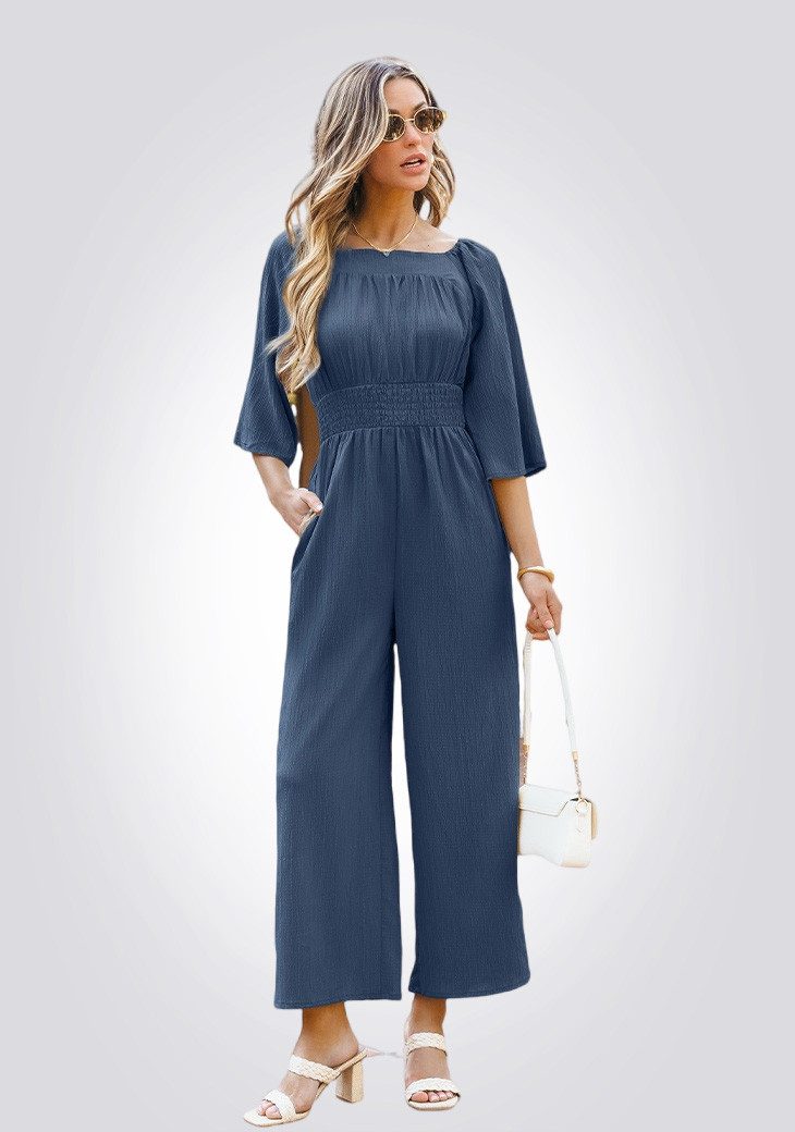 Cupshe Jumpsuit Jumpsuit mit quadratischem Ausschnitt und geraden Beinen